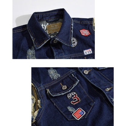 Biker Patch Badge Denim Vest