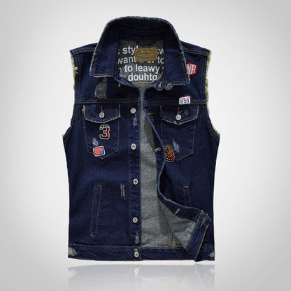 Biker Patch Badge Denim Vest