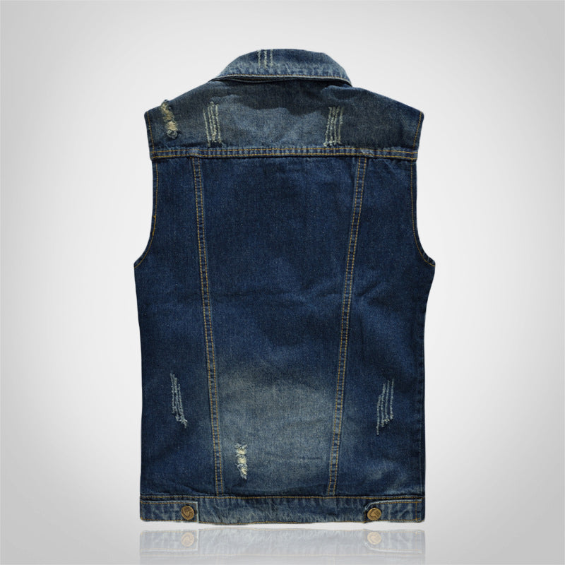 Dark Blue 23 Men Denim Vest