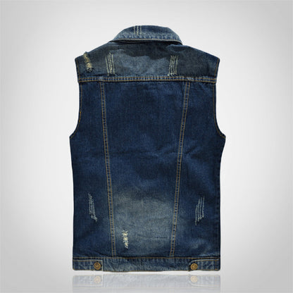 Dark Blue 23 Men Denim Vest