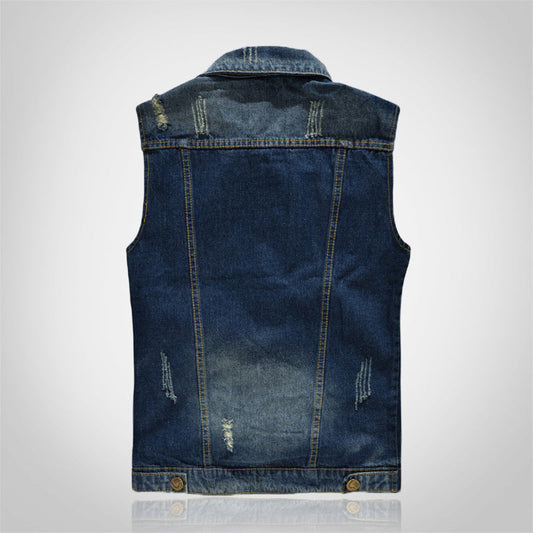 Dark Blue 23 Men Denim Vest