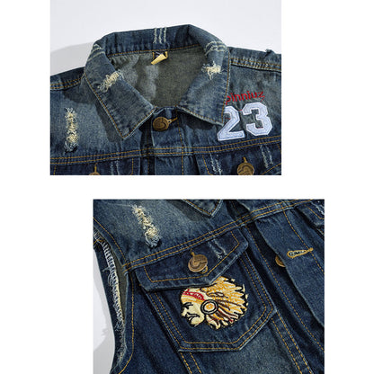 Dark Blue 23 Men Denim Vest