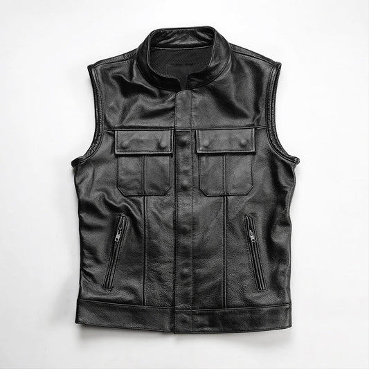 SOA Motorcycle Genuine Leather Vest