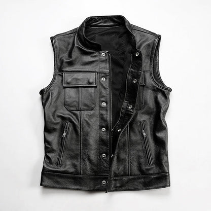 SOA Motorcycle Genuine Leather Vest
