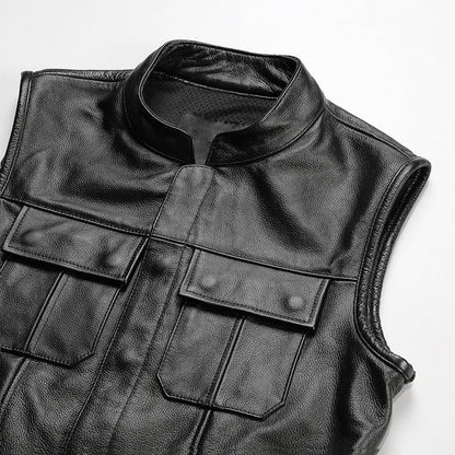 SOA Motorcycle Genuine Leather Vest