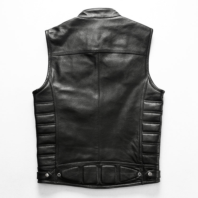 Motorcycle Rivets Genuine Leather Vest