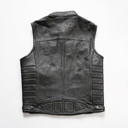 Motorcycle Rivets Genuine Leather Vest