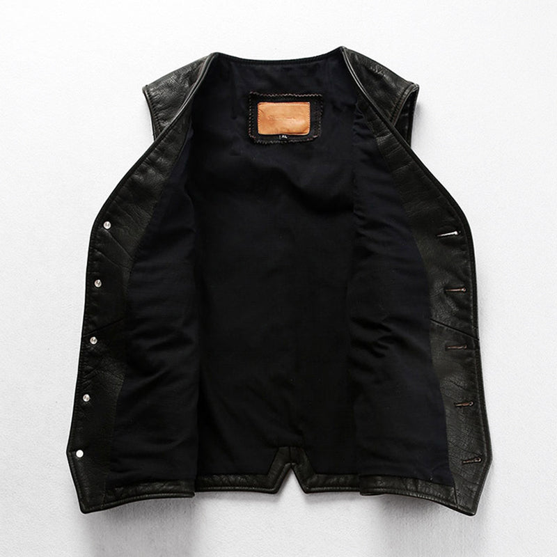Amekaji Distressed Motorcycle Leather Vest