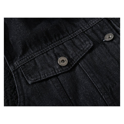 Men's Motorcycle Plus Velvet Thickened Denim Vest