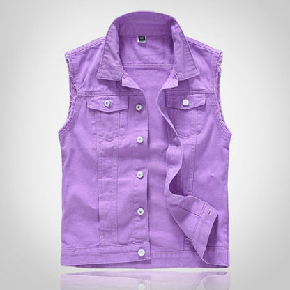 Lake Blue Casual Waistcoat Denim Vest