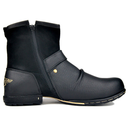 Natty Cowhide Leather Riding Boots