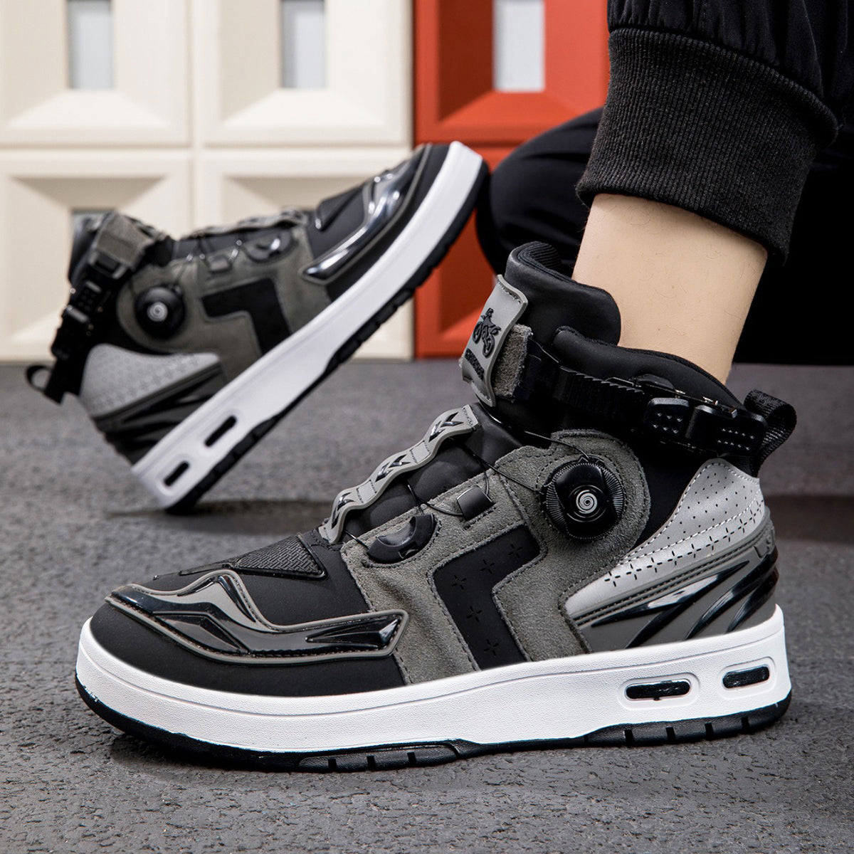 Men’s Motorcycle Boots with Quick Dial Closure – Urban Protective Riding Shoes