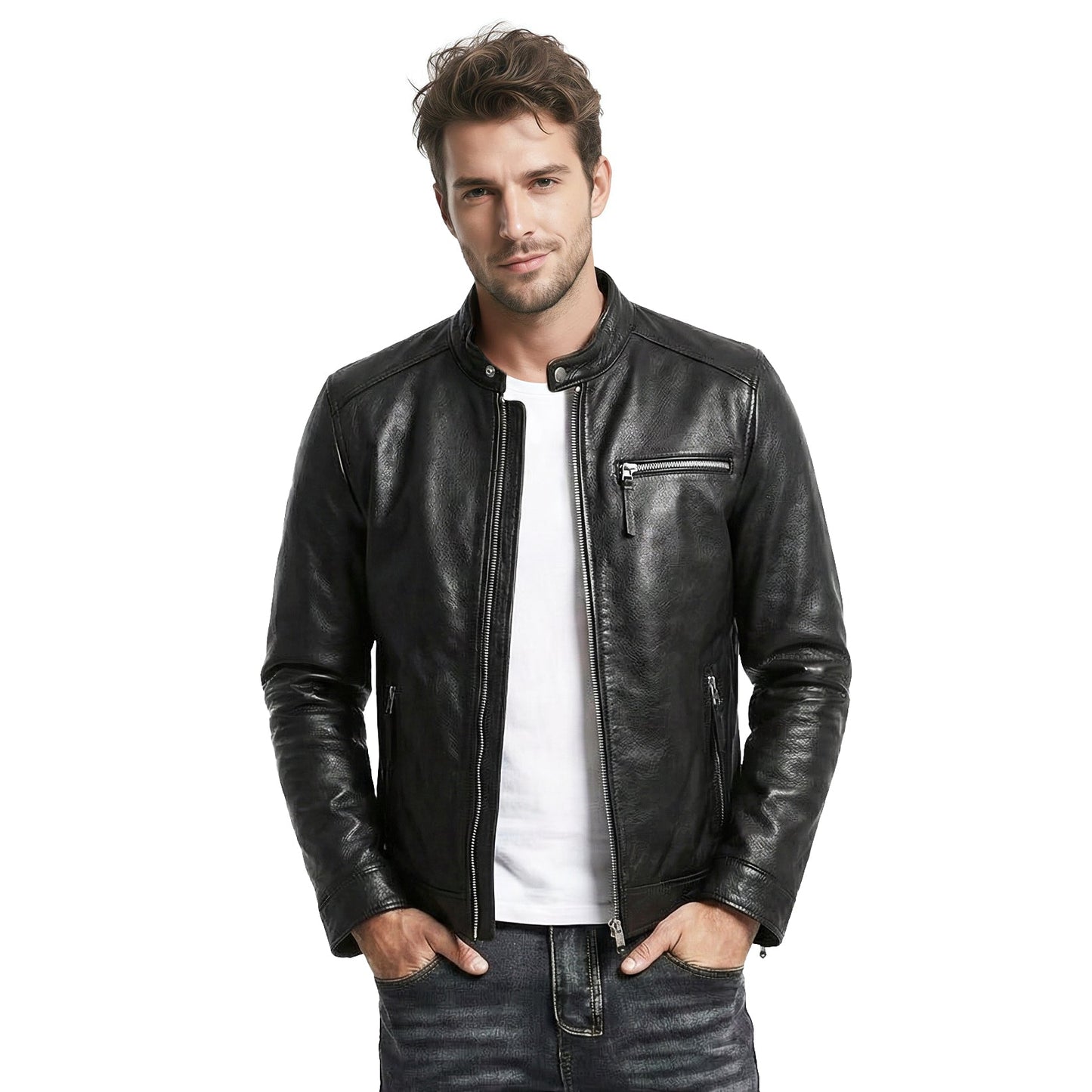 Cowhide Black Leather Jacket