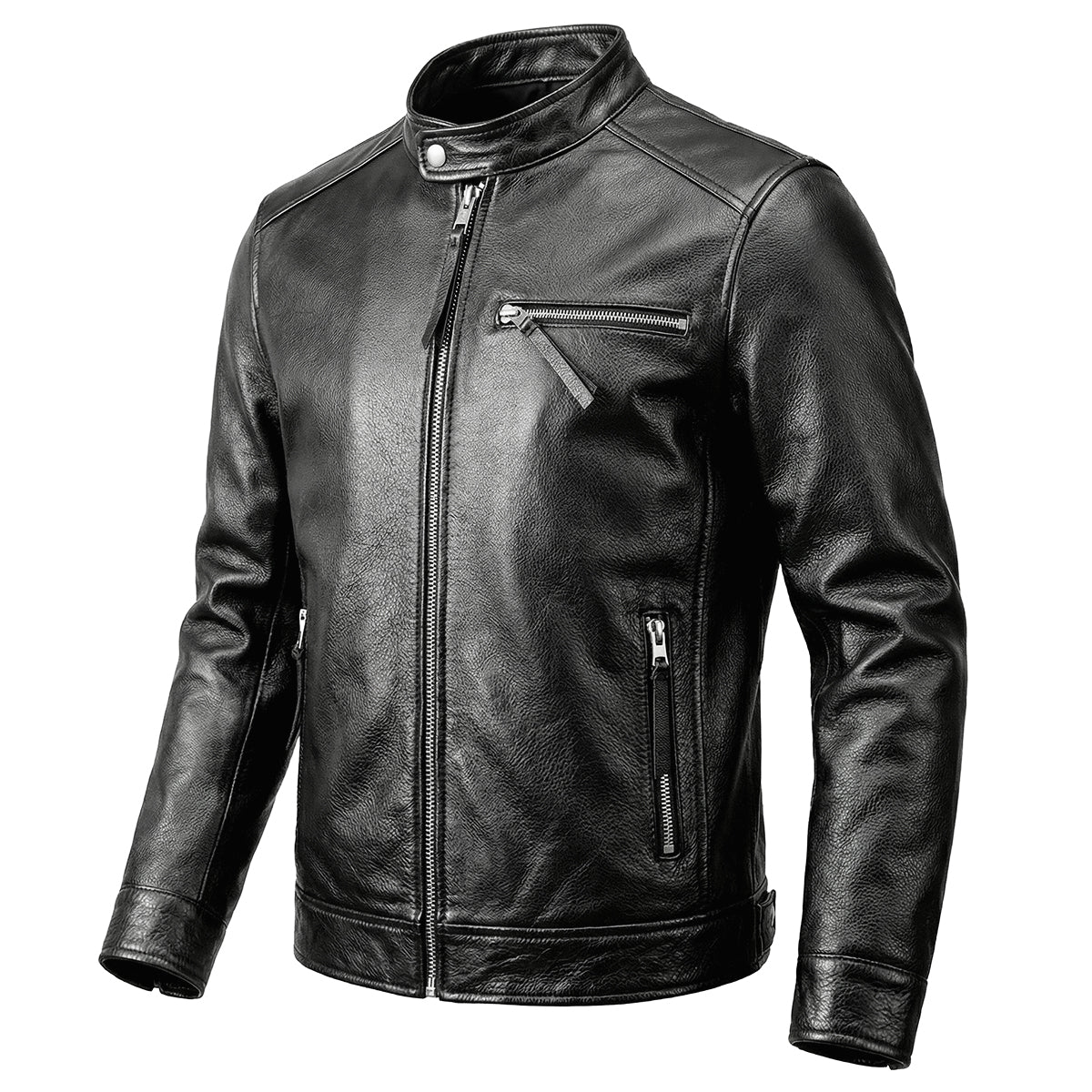 Cowhide Black Leather Jacket