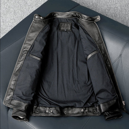 Cowhide Black Leather Jacket