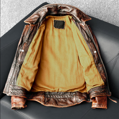 Amekaji Men's Cowhide Leather Jacket