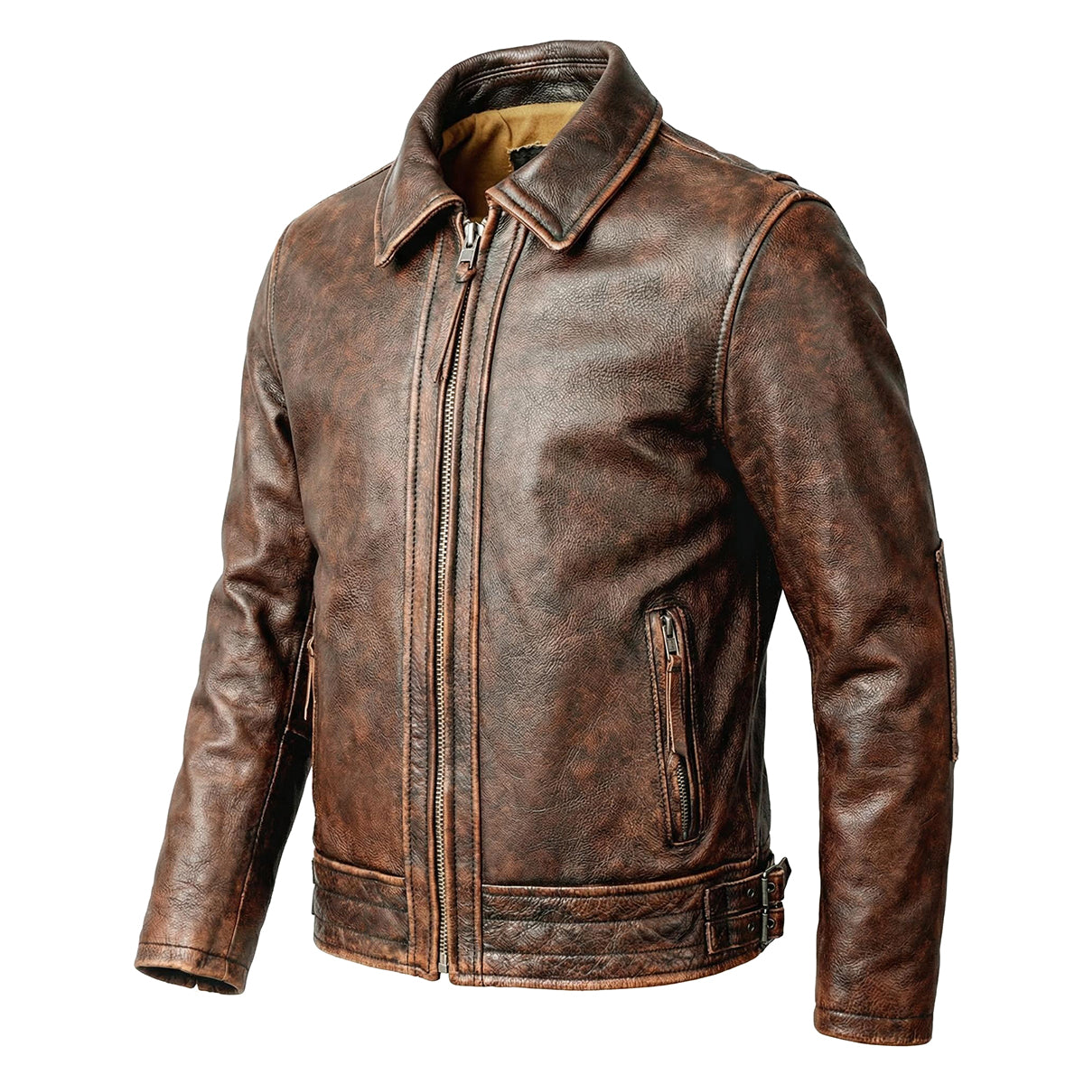 Amekaji Men's Cowhide Leather Jacket