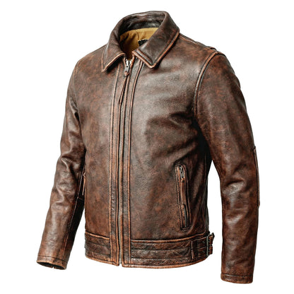 Amekaji Men's Cowhide Leather Jacket