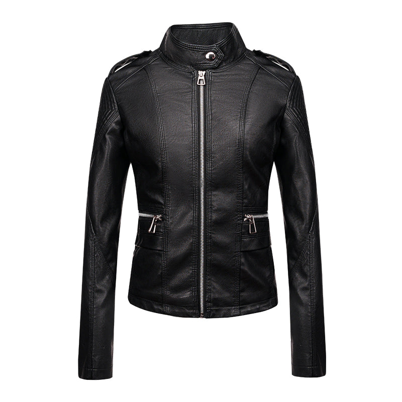 Women's Urban Style Slim Leather Jacket