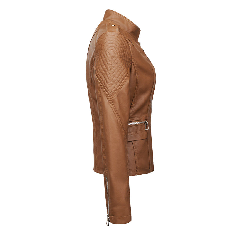 Women's Urban Style Slim Leather Jacket