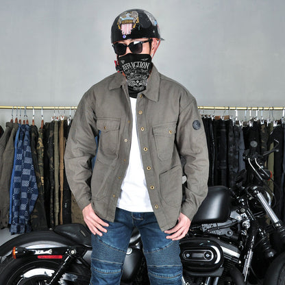Motorcycle Denim Armored Riding Shirt