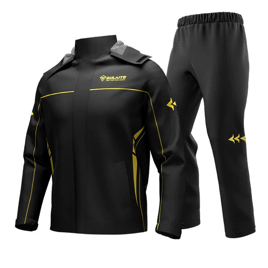 Split Riding Raincoat Pants Suit with Rain Boots