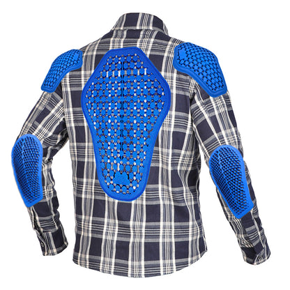 Men’s Plaid Motorcycle Riding Shirt with Armor