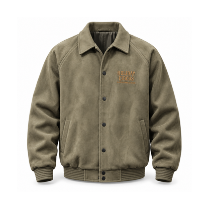 Men’s Camden Suede-Effect Collared Jacket - Grey Green front view