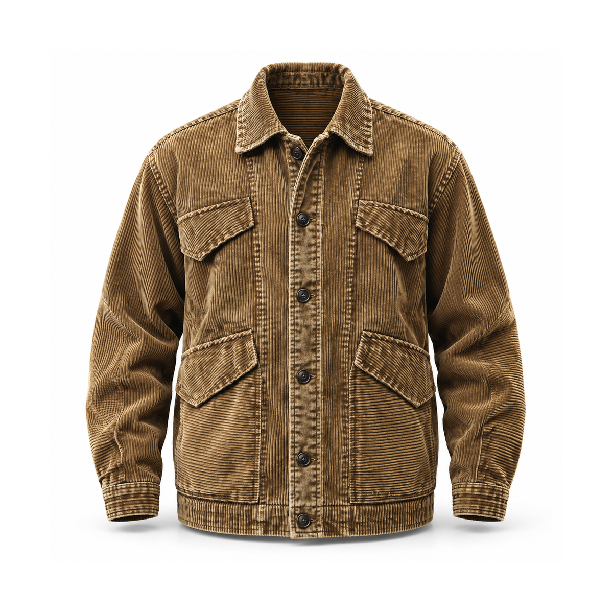 Men’s Hawthorn Corduroy Workwear Jacket - Khaki front view