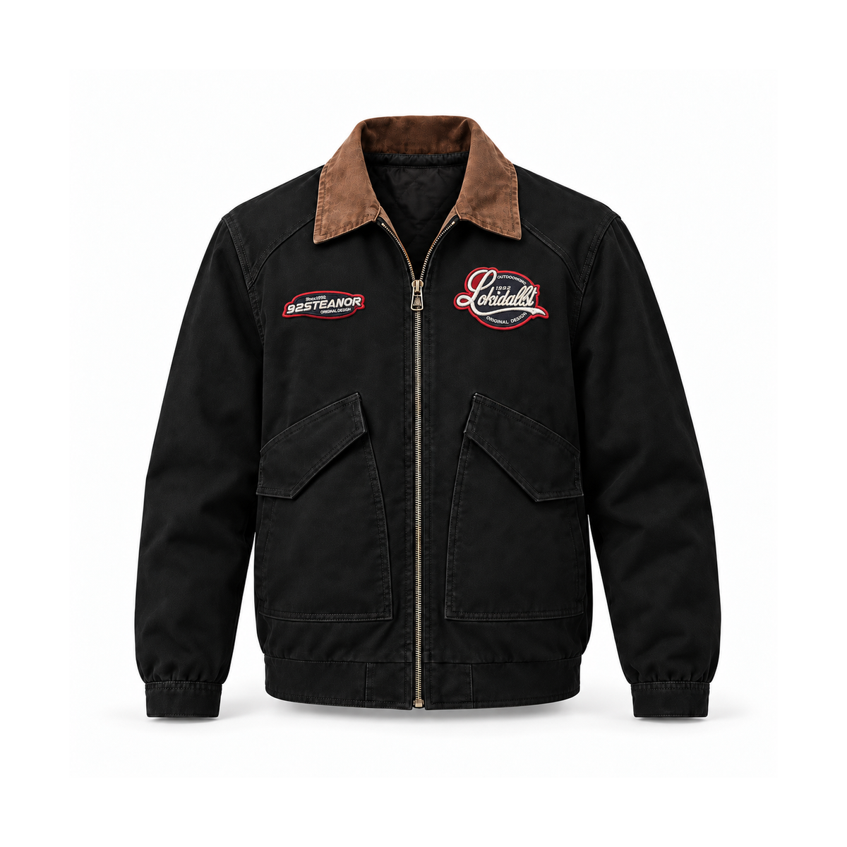 Men’s Harlow Cotton Workwear Jacket - Black front view