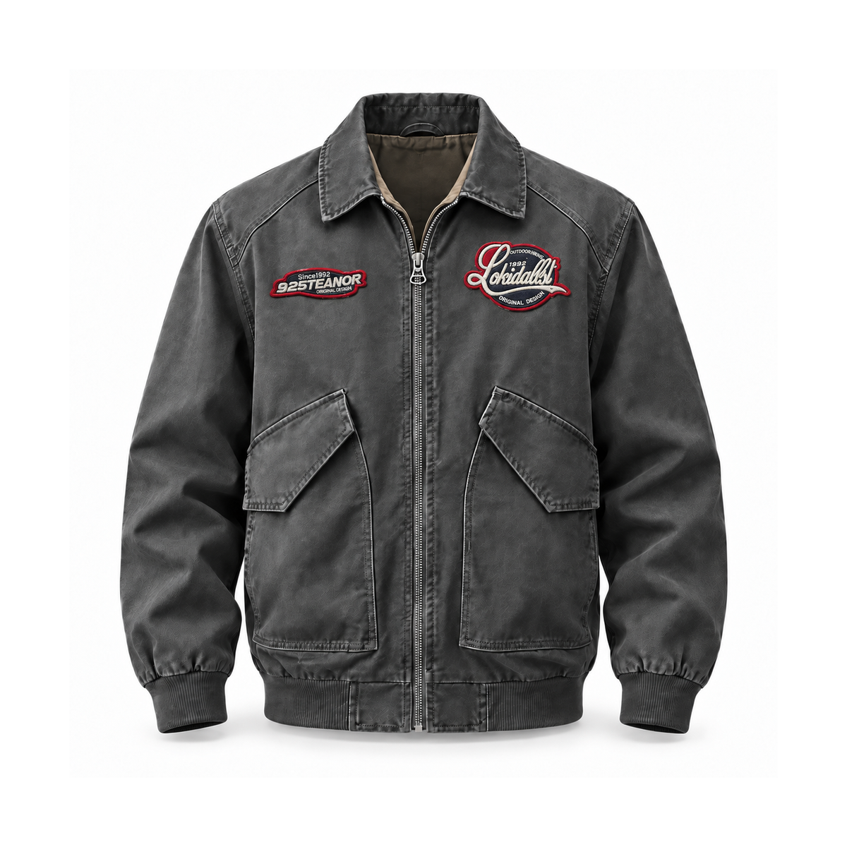Men’s Harlow Cotton Workwear Jacket - Blue Grey front view