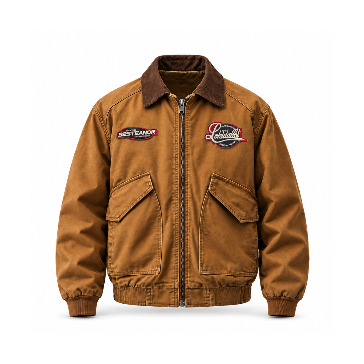 Men’s Harlow Cotton Workwear Jacket - Golden Brown front view