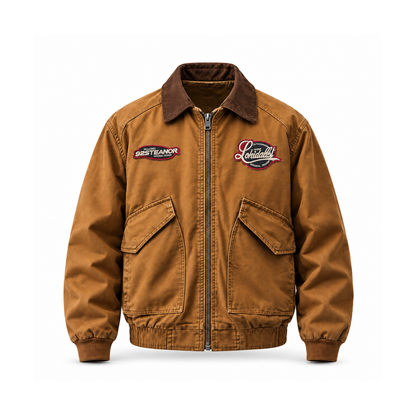 Men’s Harlow Cotton Workwear Jacket - Golden Brown front view