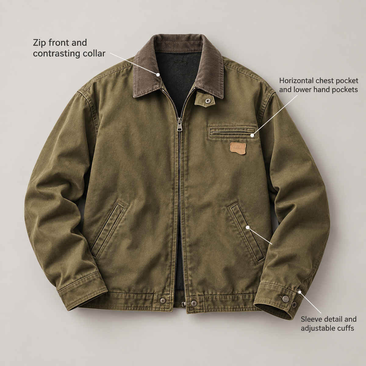 Men’s Mercer Cotton Canvas Jacket design details