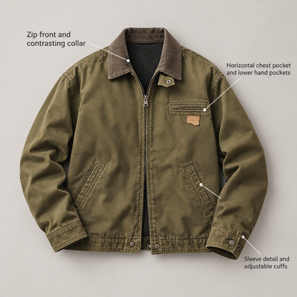 Men’s Mercer Cotton Canvas Jacket design details