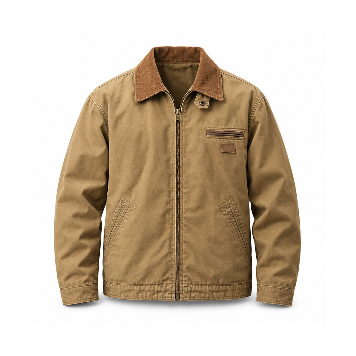 Men’s Mercer Cotton Canvas Jacket - Khaki front view