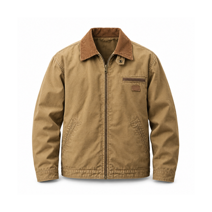 Men’s Mercer Cotton Canvas Jacket - Khaki front view