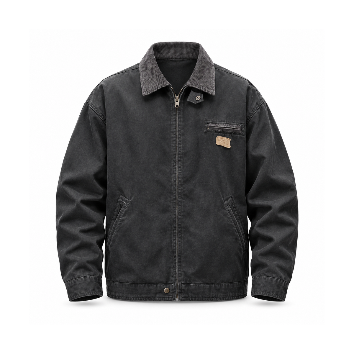 Men’s Mercer Cotton Canvas Jacket - Dark Grey front view