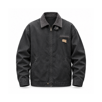 Men’s Mercer Cotton Canvas Jacket - Dark Grey front view