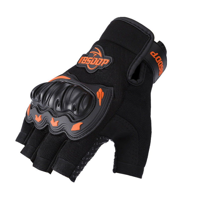 Lycra Meshed Protective Fingerless Gloves