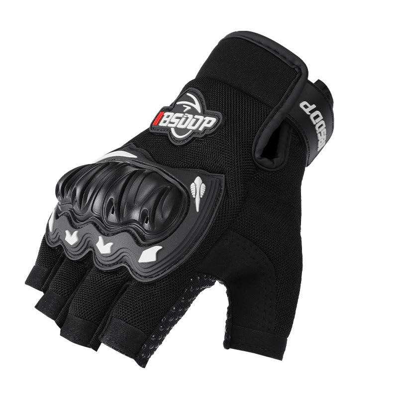 Lycra Meshed Protective Fingerless Gloves