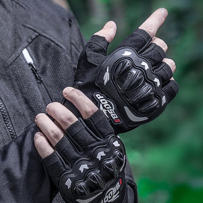 Lycra Meshed Protective Fingerless Gloves