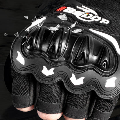 Lycra Meshed Protective Fingerless Gloves