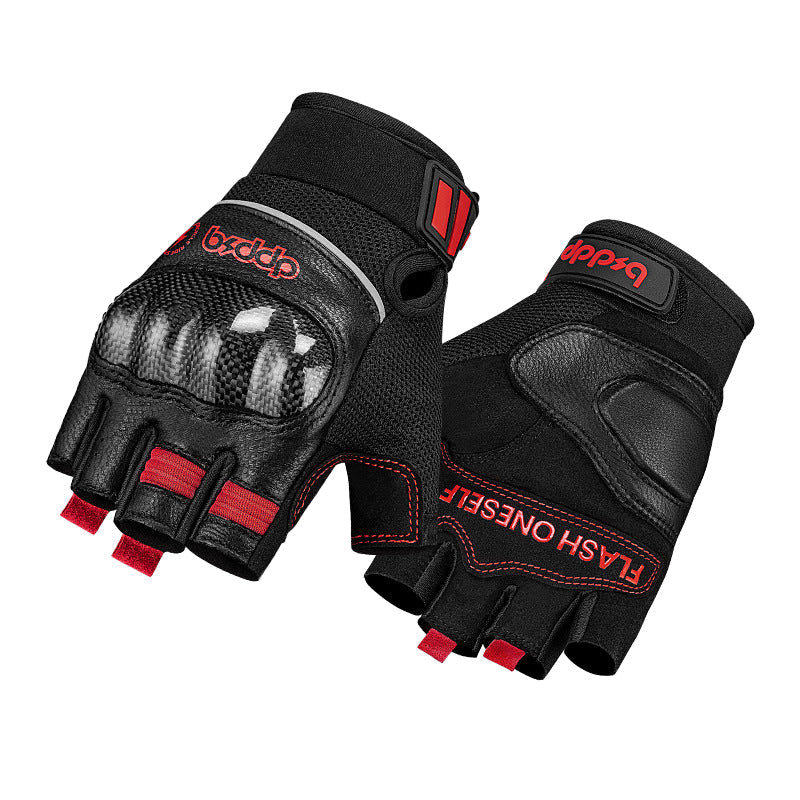 Summer Carbon Fiber Motorcycle Fingerless Gloves