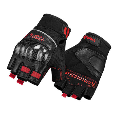 Summer Carbon Fiber Motorcycle Fingerless Gloves