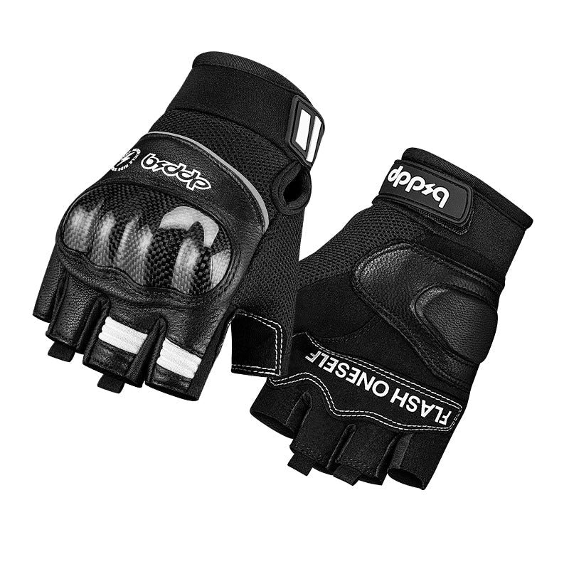 Summer Carbon Fiber Motorcycle Fingerless Gloves