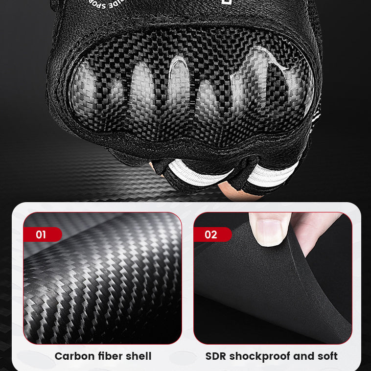 Summer Carbon Fiber Motorcycle Fingerless Gloves