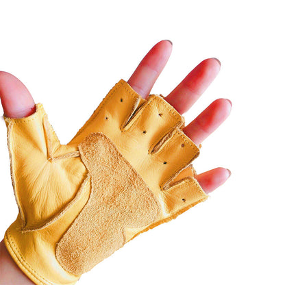 Fingerless Cowhide Leather Gloves
