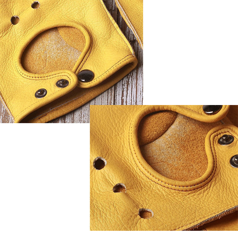 Fingerless Cowhide Leather Gloves