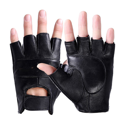 Outdoor Sports Leather Fingerless Gloves